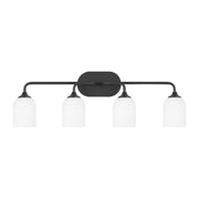 Generation Lighting - GLV1024EN3/MBK - Four Light Vanity - Emile - Midnight Black