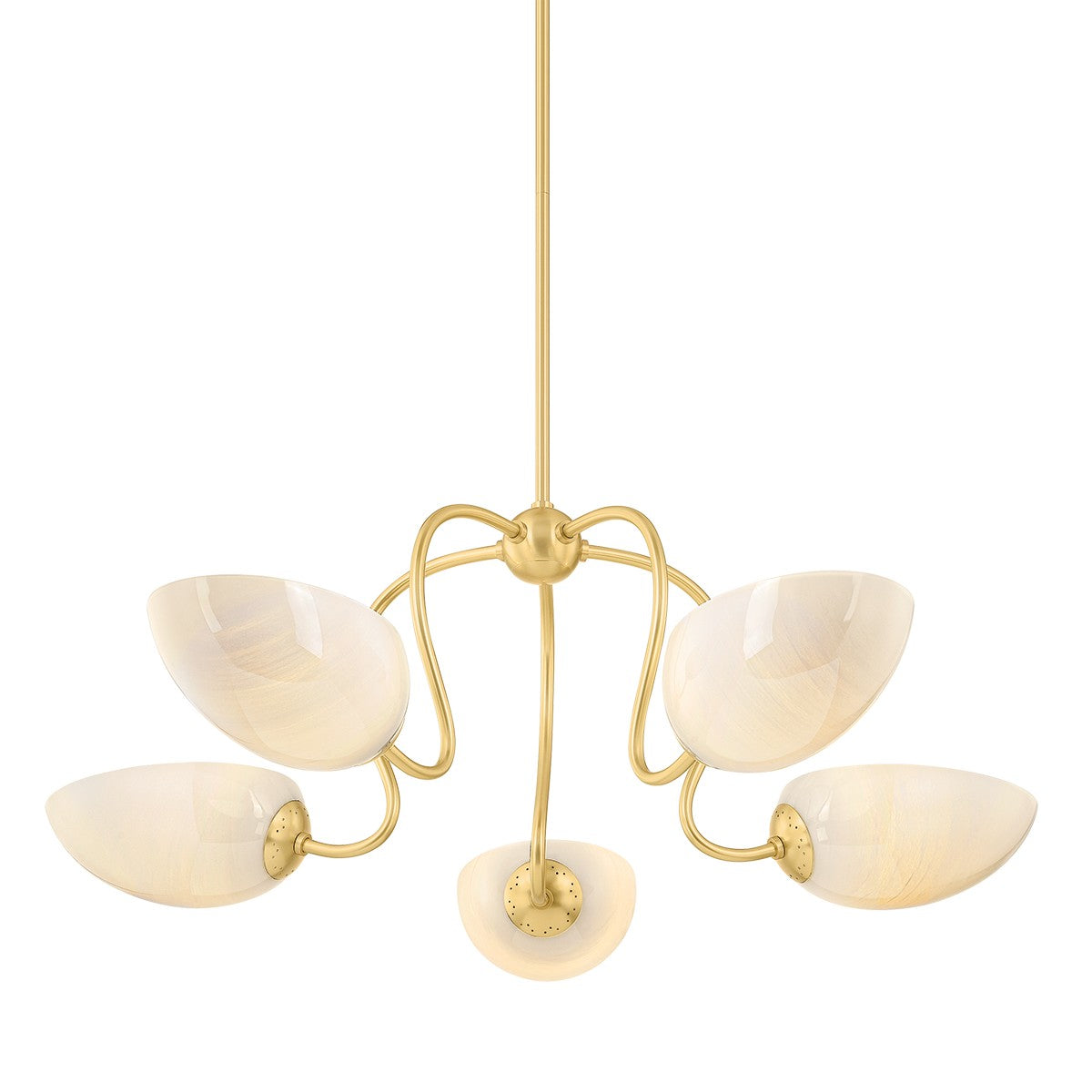 Mitzi - H1064805-AGB - Five Light Chandelier - Reva - Aged Brass