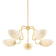 Mitzi - H1064805-AGB - Five Light Chandelier - Reva - Aged Brass