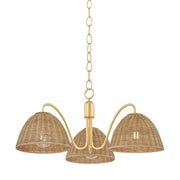 Mitzi - H1081803-AGB - Three Light Chandelier - Katniss - Aged Brass