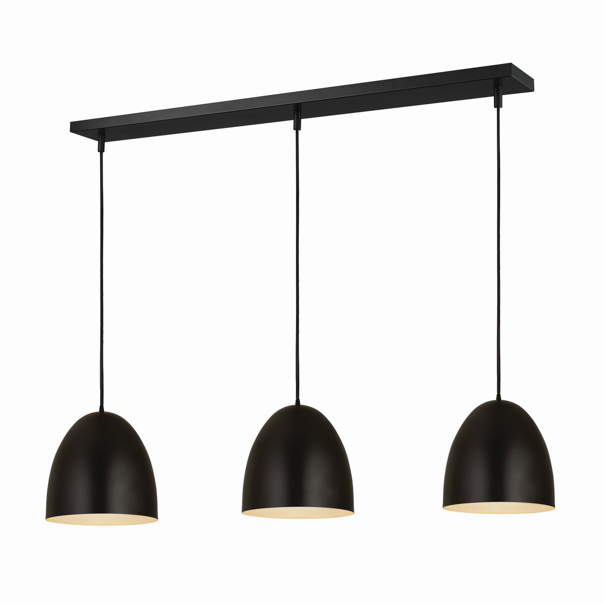 Z-Lite - 6012P12-3L-SBK - Three Light Pendant - Z-Studio - Satin Black