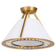 Quorum - 2382-3-47 - Three Light Semi-Flush Mount - Gorham - Brushed Brass|Clear|White