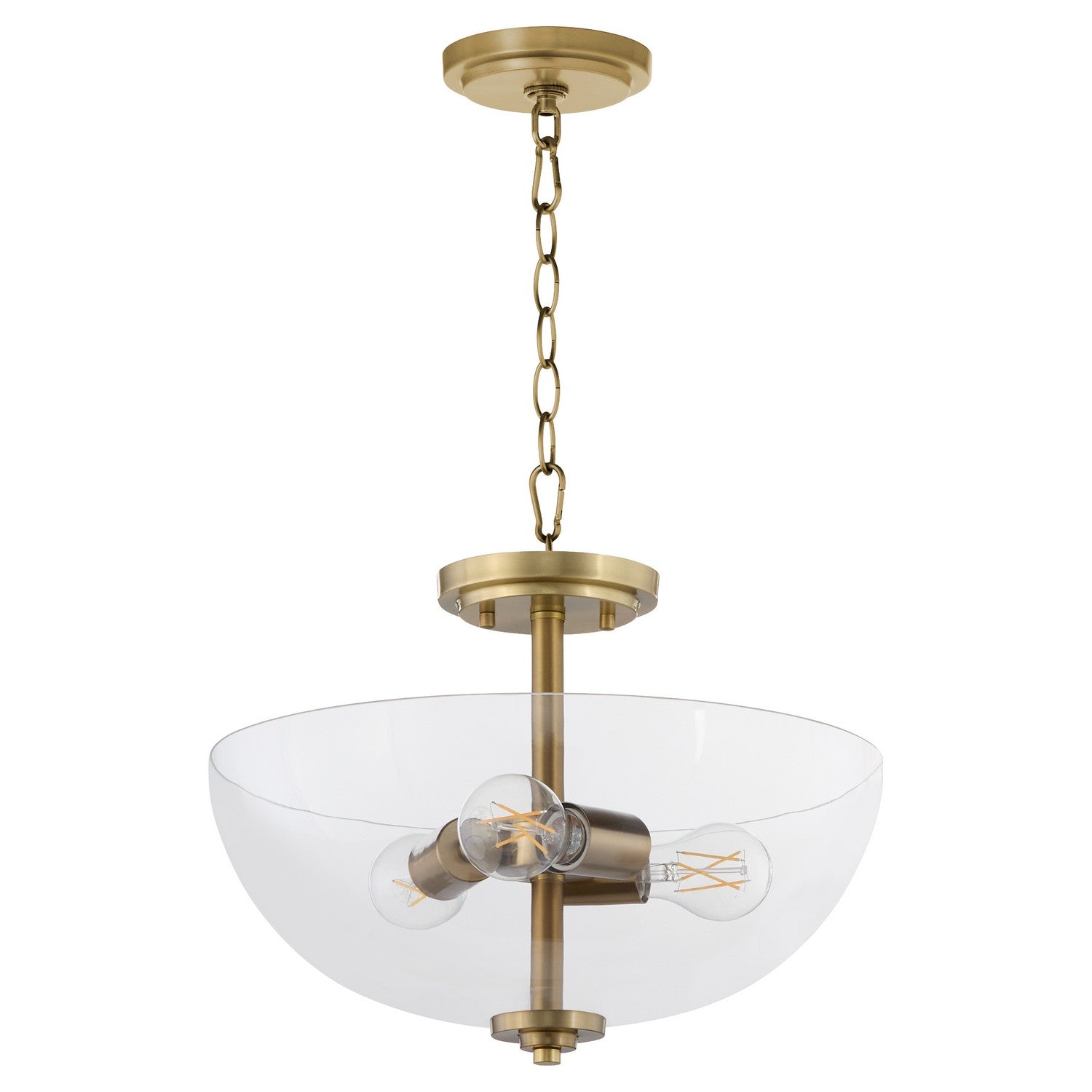 Quorum - 2800-15-80 - Three Light Dual Mount - Adams - Aged Brass