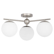 Quorum - 339-3-65 - Three Light Semi-Flush Mount - Jasper - Satin Nickel