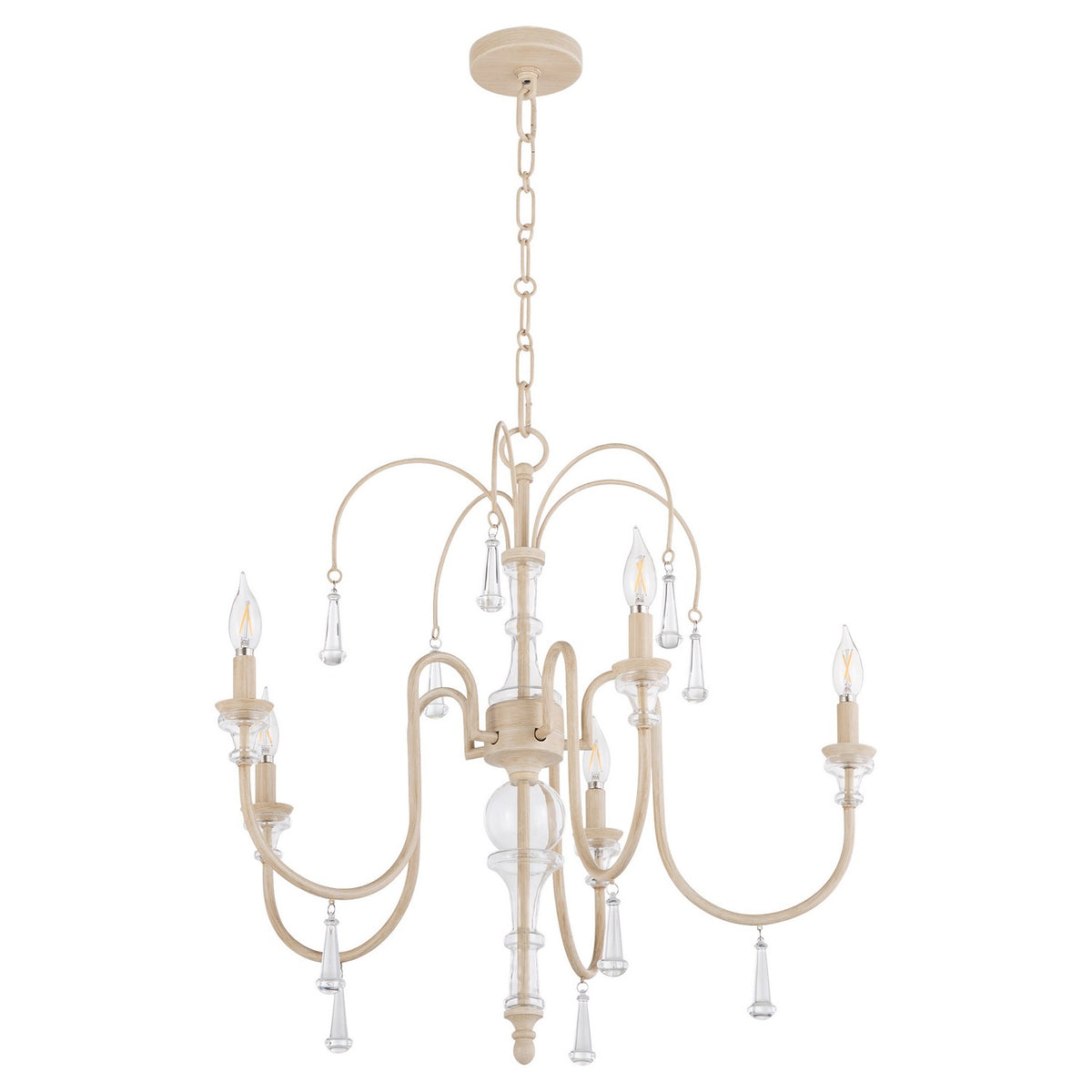 Quorum - 685-5-52 - Five Light Chandelier - Clasica - Washed Oak