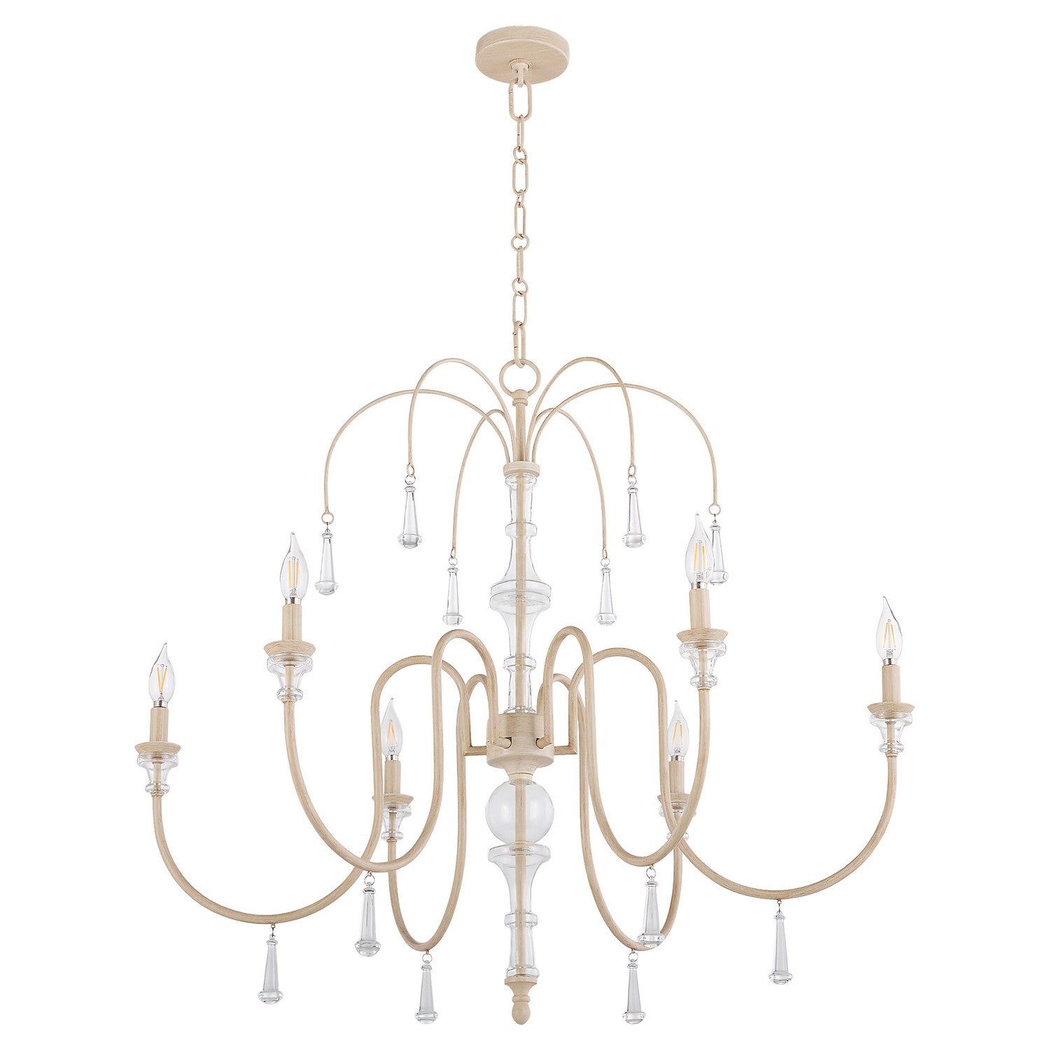 Quorum - 685-6-52 - Six Light Chandelier - Clasica - Washed Oak