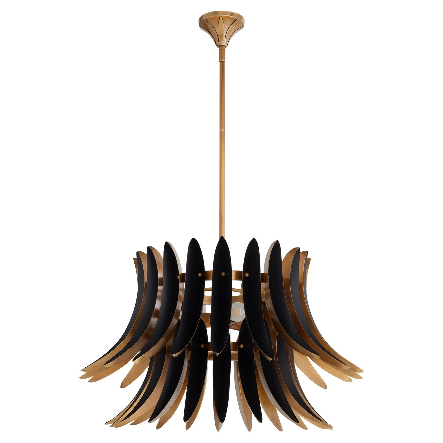 Quorum - 825-3-5659 - Three Light Pendant - Aldridge - Brushed Brass|Matte Black