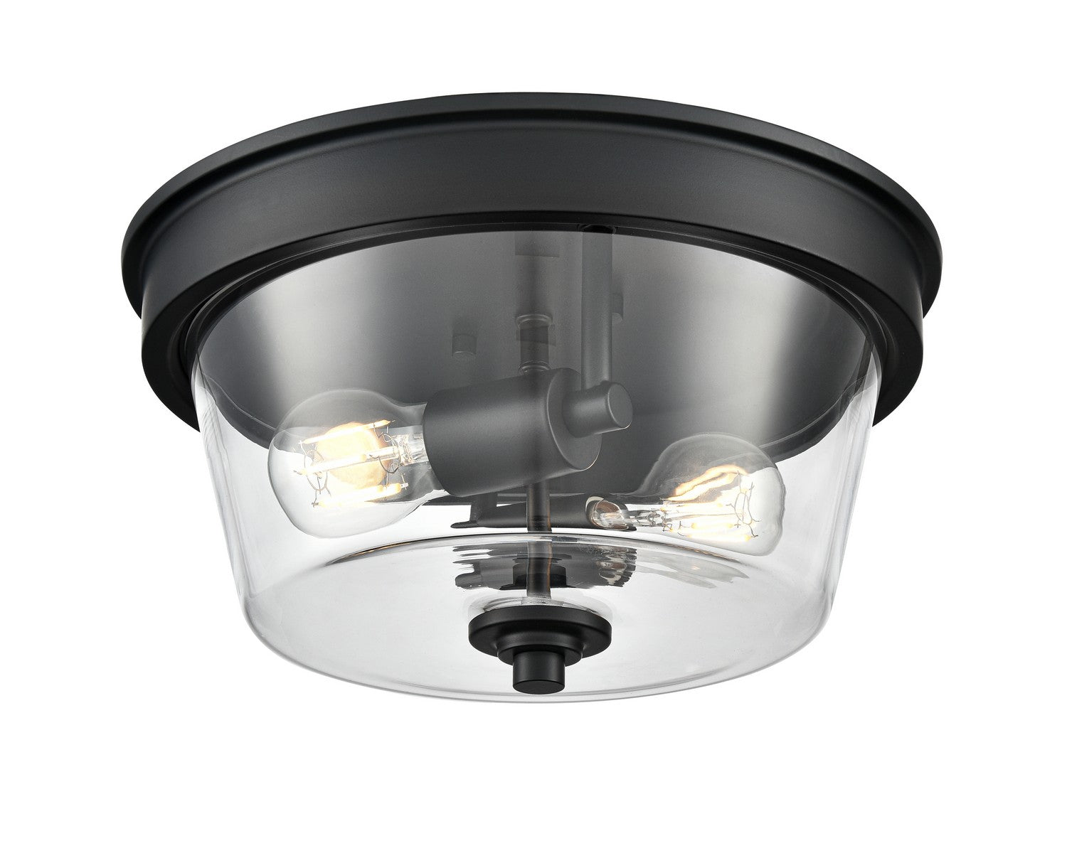 Millennium - 64102-MB - Two Light Flush Mount - Strayhan - Matte Black