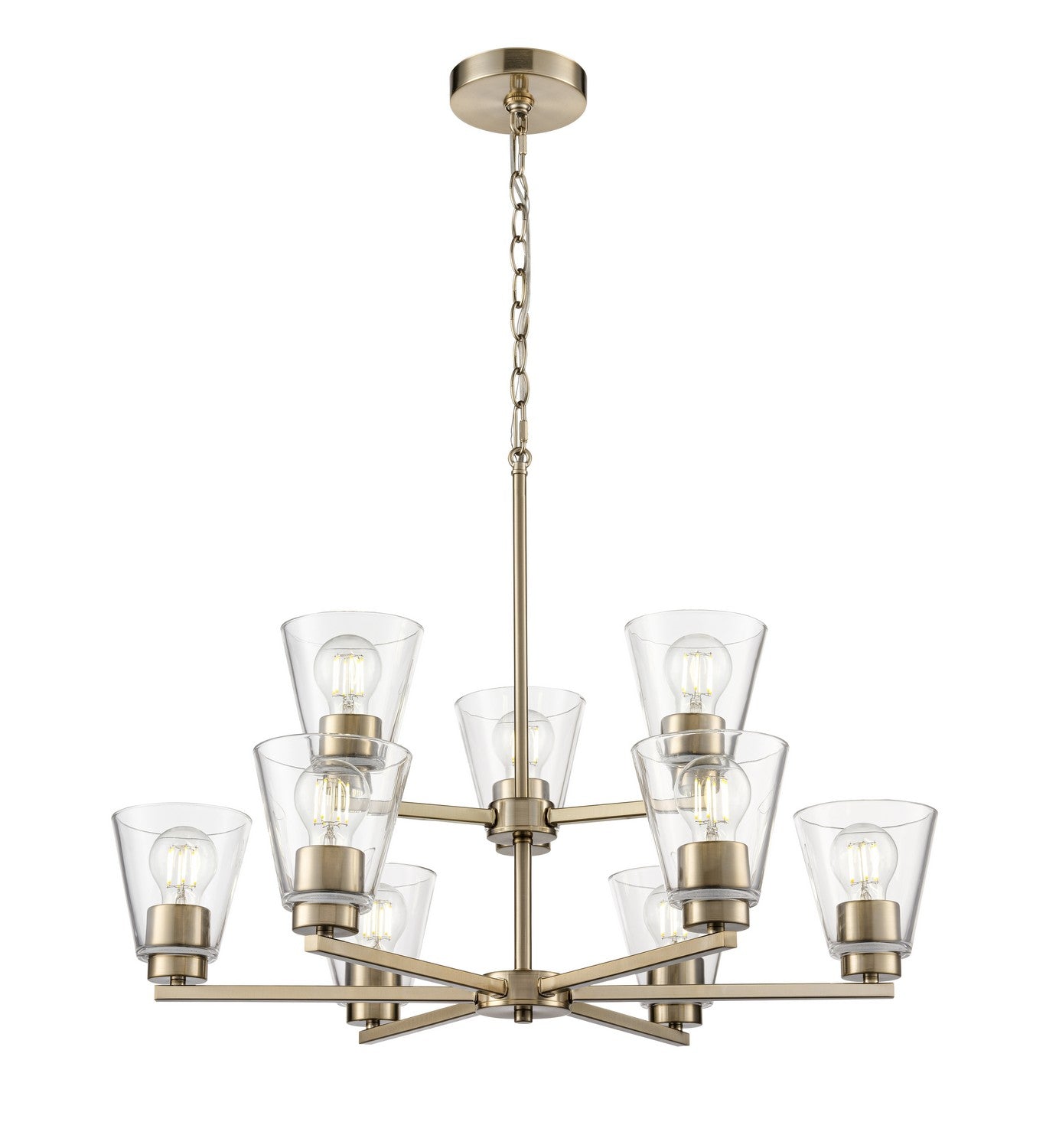 Millennium - 64109-MG - Nine Light Chandelier - Strayhan - Modern Gold