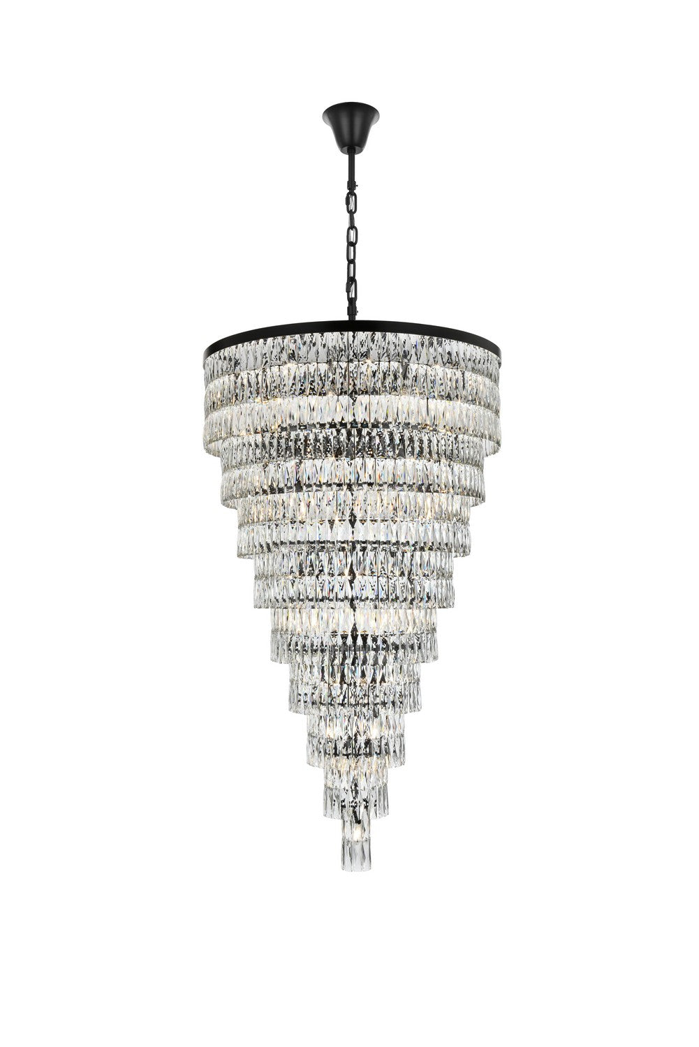 Elegant Lighting - 1060SR41BK - 61 Light Chandelier - Josephine - Black