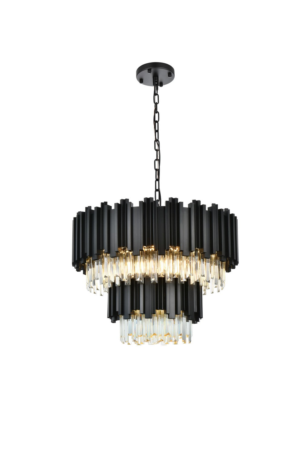 Elegant Lighting - 3400G24BK - Eight Light Chandelier - Willow - Black