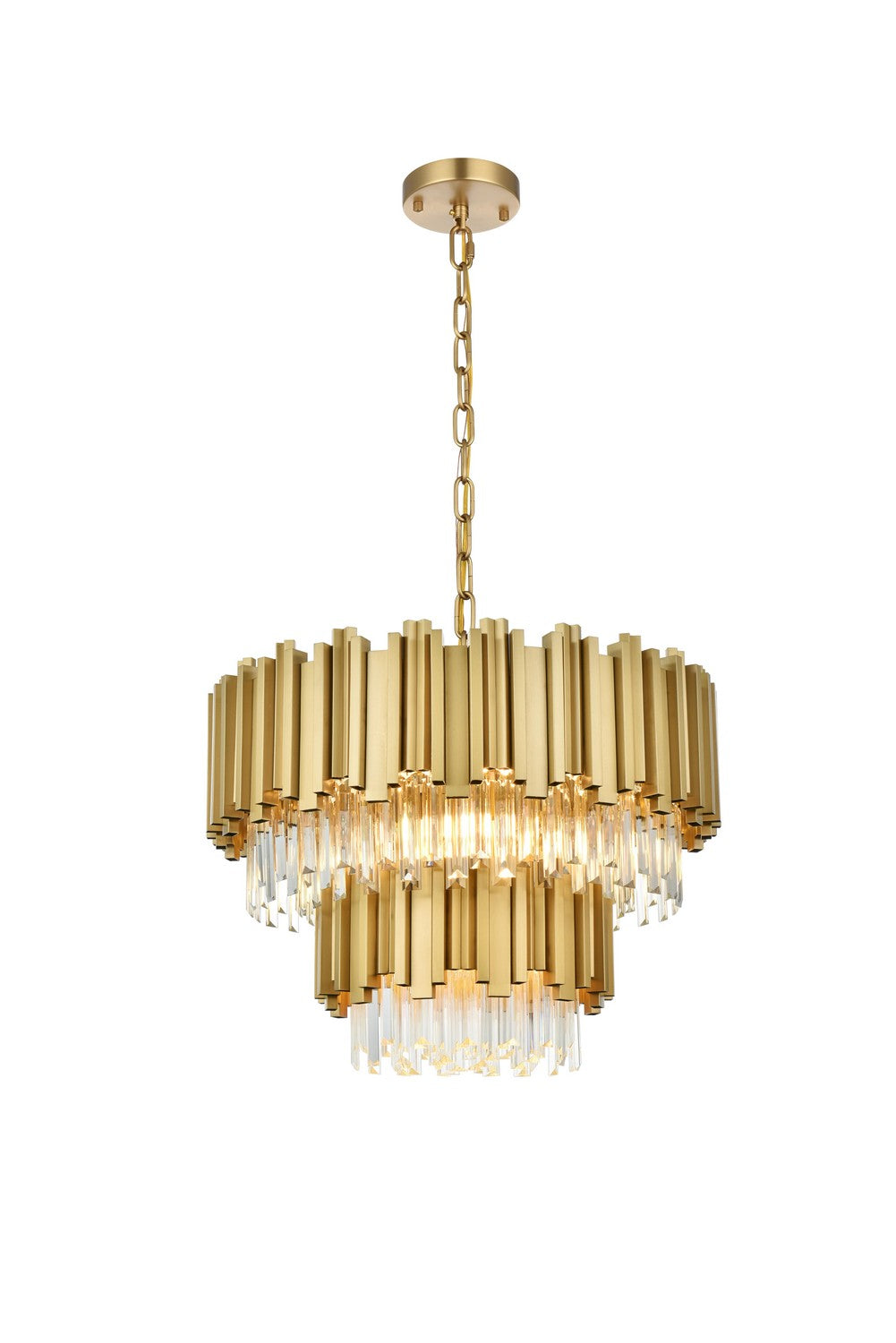 Elegant Lighting - 3400G24SG - Eight Light Chandelier - Willow - Satin Gold