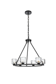 Elegant Lighting - 5100D26BK - Six Light Chandelier - Cadence - Black
