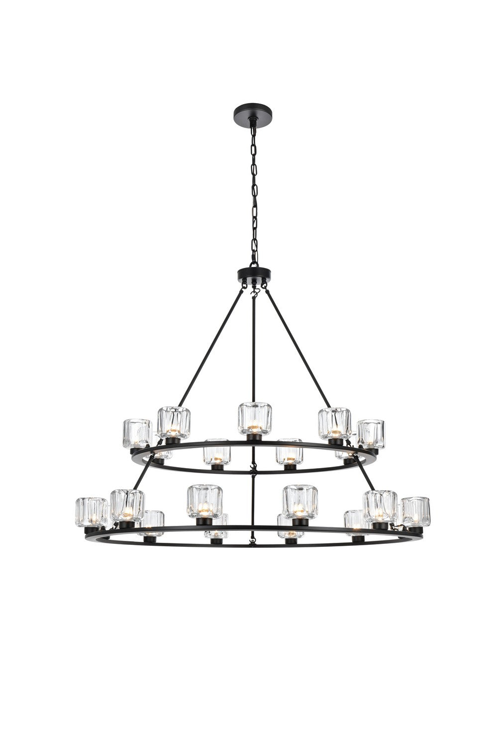Elegant Lighting - 5100L248BK - 21 Light Chandelier - Cadence - Black