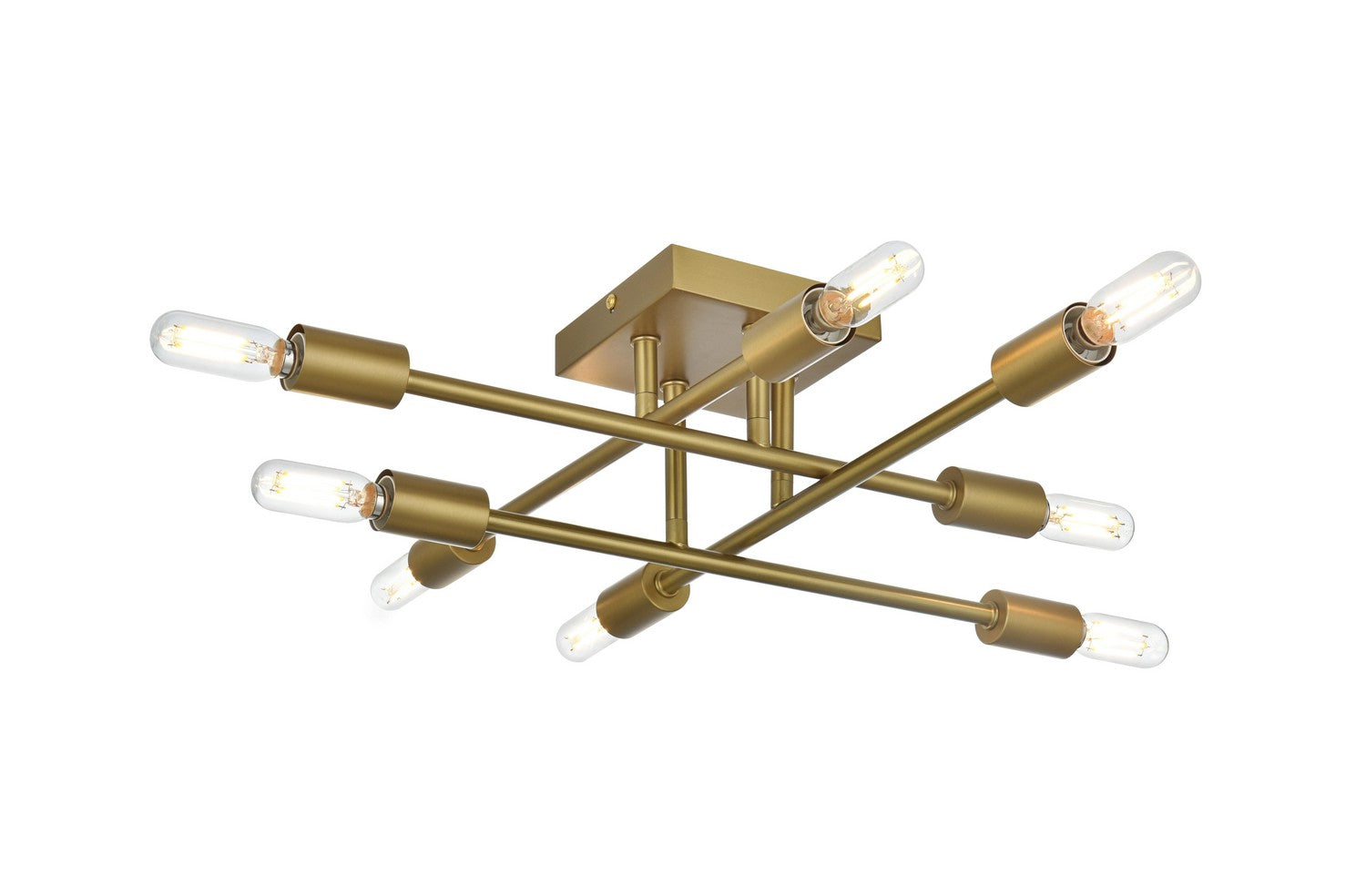 Elegant Lighting - LD2351SG - Eight Light Flush Mount - Script - Satin Gold