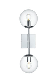 Elegant Lighting - LD2357C - Two Light Wall Sconce - Neri - Chrome and Clear