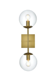 Elegant Lighting - LD2357SG - Two Light Wall Sconce - Neri - Satin Gold and Clear