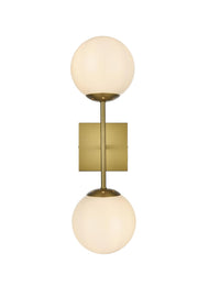 Elegant Lighting - LD2358SG - Two Light Wall Sconce - Neri - Satin Gold and White