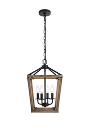 Elegant Lighting - LD511H20BW - Four Light Pendant - Gage - Brown and Black