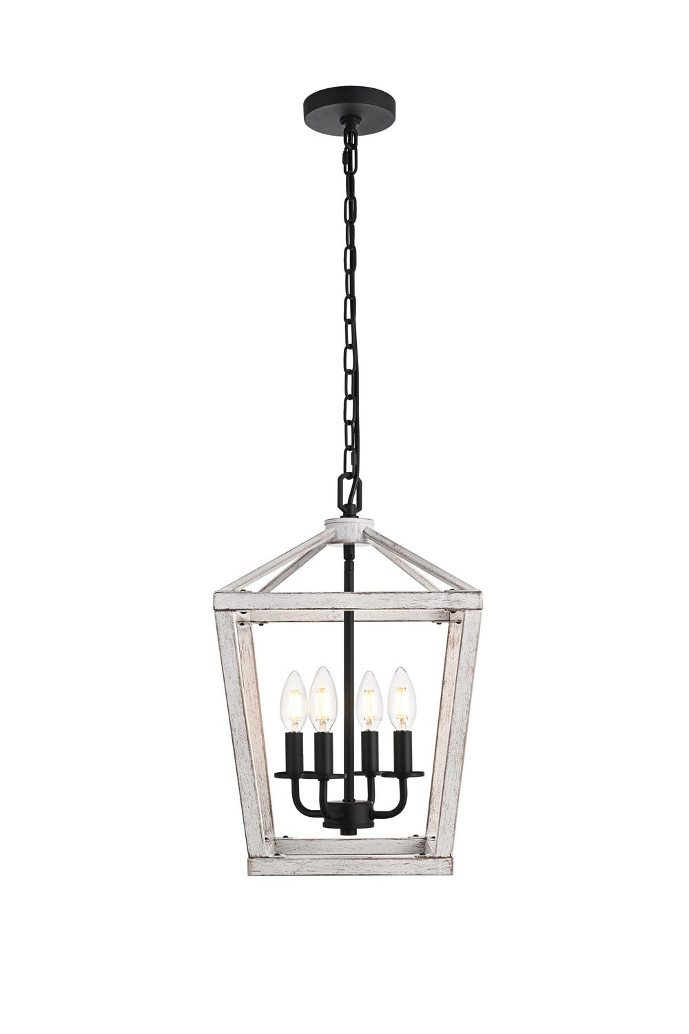 Elegant Lighting - LD511H20WG - Four Light Pendant - Gage - Weathered White