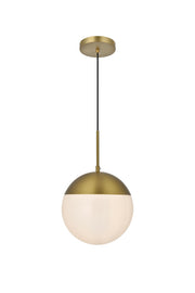 Elegant Lighting - LD6032SG - One Light Pendant - Eclipse - Satin Gold and Frosted white