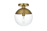 Elegant Lighting - LD6063SG - One Light Flush Mount - Eclipse - Satin Gold and Clear