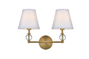 Elegant Lighting - LD7022W15SG - Two Light Wall Sconce - Bethany - Satin Gold and White