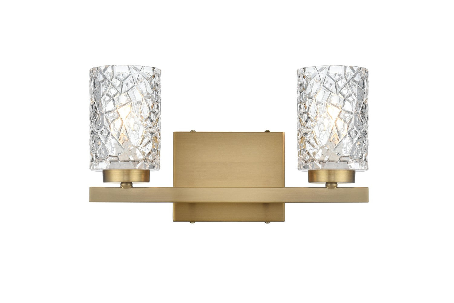 Elegant Lighting - LD7026W14SG - Two Light Wall Sconce - Cassie - Satin Gold and Clear