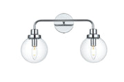 Elegant Lighting - LD7033W19C - Two Light Wall Sconce - Hanson - Chrome and Clear
