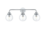 Elegant Lighting - LD7035W28C - Three Light Wall Sconce - Hanson - Chrome and Clear