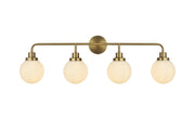 Elegant Lighting - LD7036W38SG - Four Light Wall Sconce - Hanson - Satin Gold and Opal White