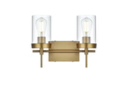 Elegant Lighting - LD7319W14SG - Two Light Wall Sconce - Taryin - Satin Gold and Clear