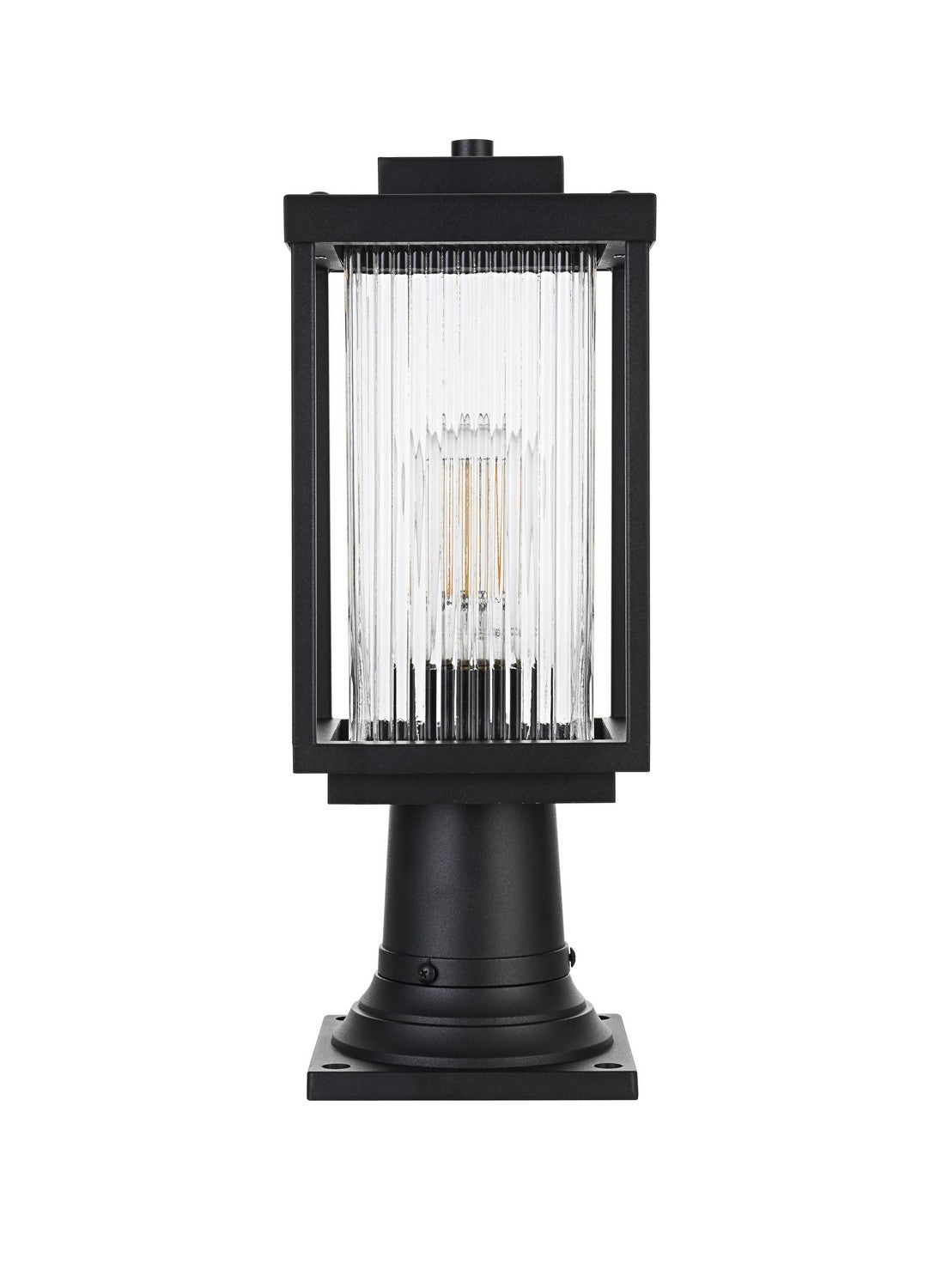Elegant Lighting - OD308P17BK - One Light Outdoor Post Mount - Ludlow - Black