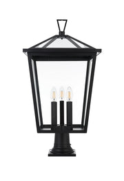 Elegant Lighting - OD334P28BK - Three Light Outdoor Post Mount - Oxford - Black