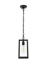 Elegant Lighting - OD608H13BK - One Light Outdoor Pendant - Veda - Black and Clear