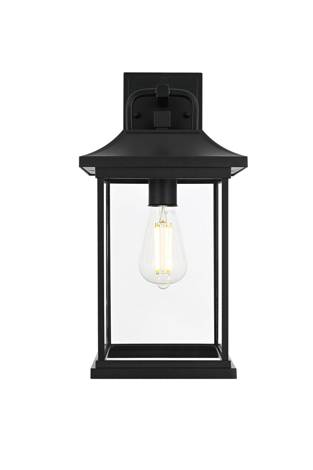 Elegant Lighting - OD612W16BK - One Light Outdoor Wall Sconce - Saul - Black and Clear