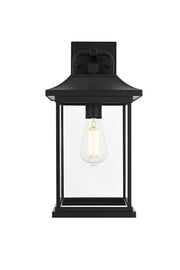 Elegant Lighting - OD612W16BK - One Light Outdoor Wall Sconce - Saul - Black and Clear