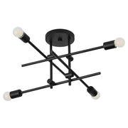 Quorum - 3-696-15 - Four Light Semi-Flush Mount - Mika - Black