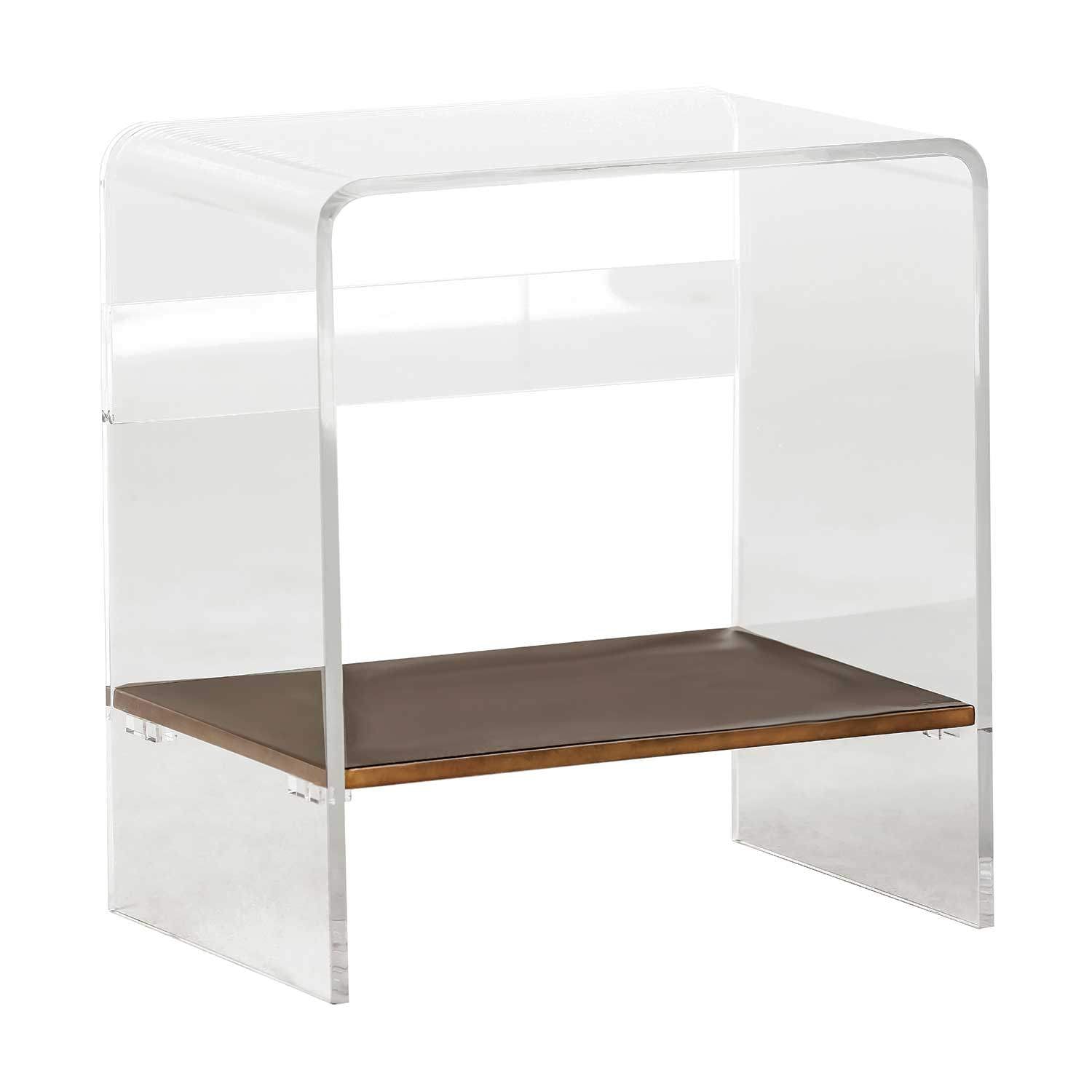Gabby - SCH-151100 - Table - Sloan Waterfall - Antique Brass|Clear Acrylic