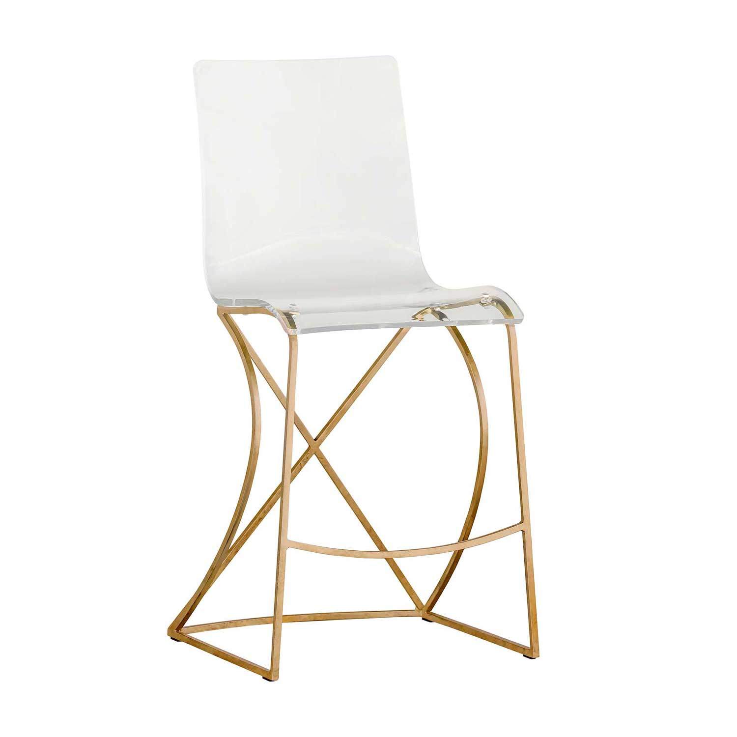 Gabby - SCH-151135 - Counter Height Stool - Johnson - Antique Gold|Clear Acrylic