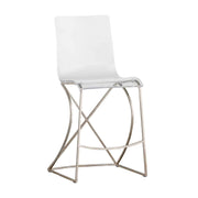 Gabby - SCH-151385 - Counter Height Stool - Johnson - Antique Silver|Clear Acrylic