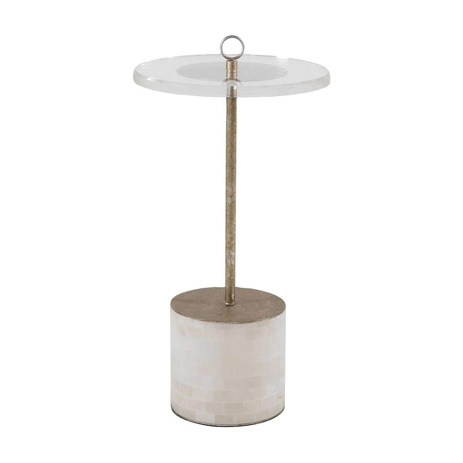 Gabby - SCH-153415 - Drinking Table - Lexi - Clear Acrylic|Champagne|Tiled Alabaster