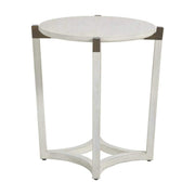 Gabby - SCH-160300 - Side Table - Mills - Sesame White|Aged Brass