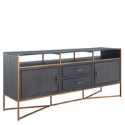 Gabby - SCH-160415 - Media Cabinet - Jameson - Natural Black|Black Faux Shagreen|Stained Gold
