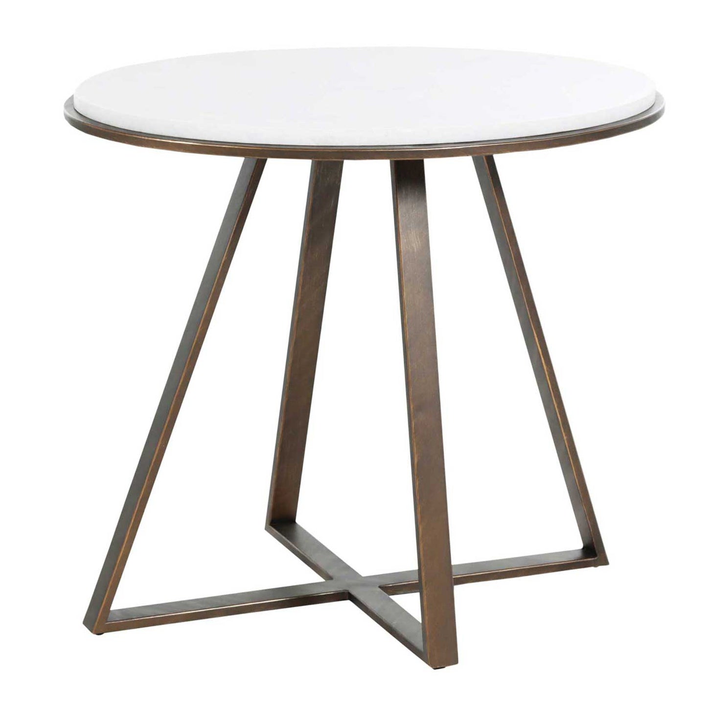 Gabby - SCH-163375 - Side Table - Rylan - Brushed Copper|Roman White Marble
