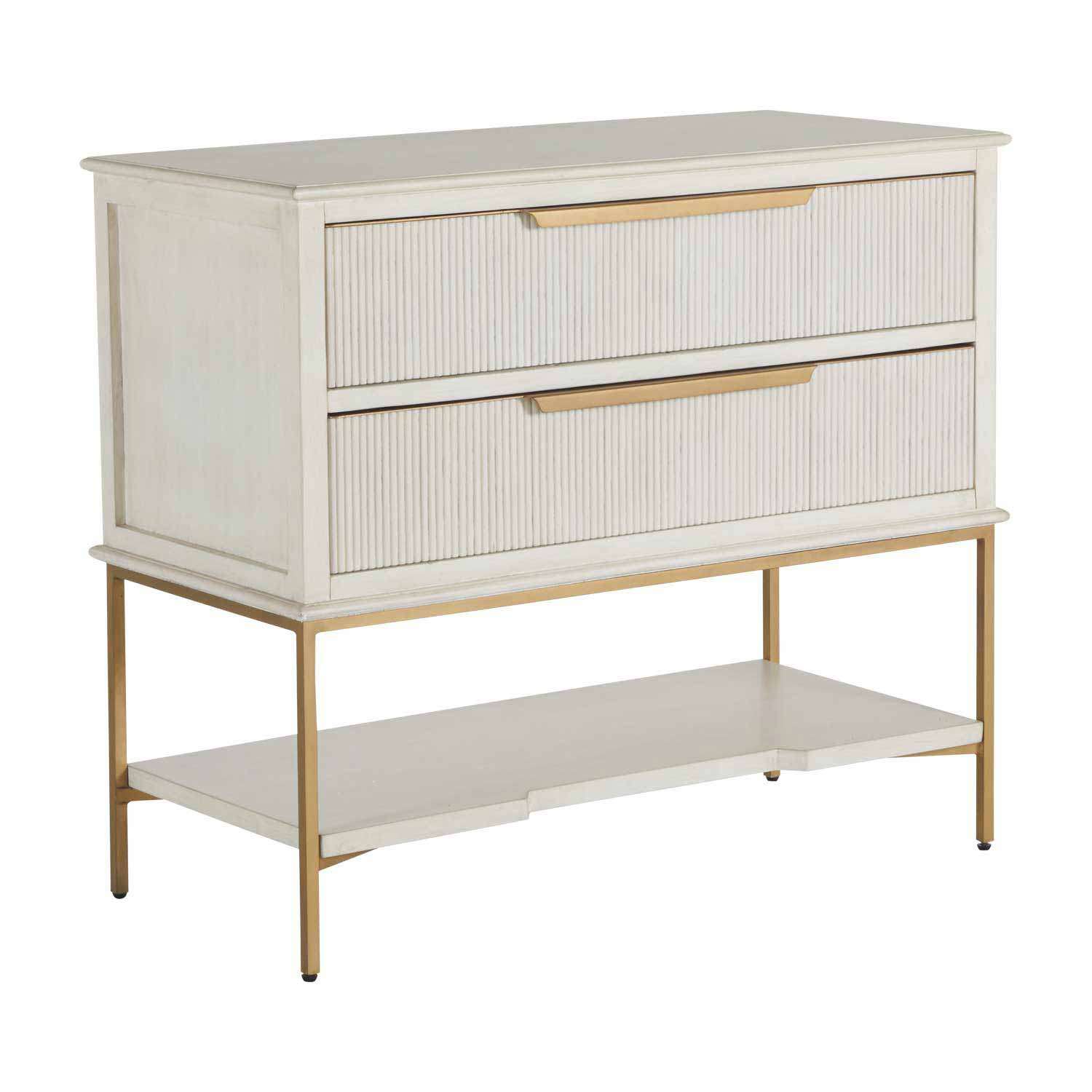 Gabby - SCH-165070 - Nightstand - Riggs - Stained Gold|Distressed Antique White