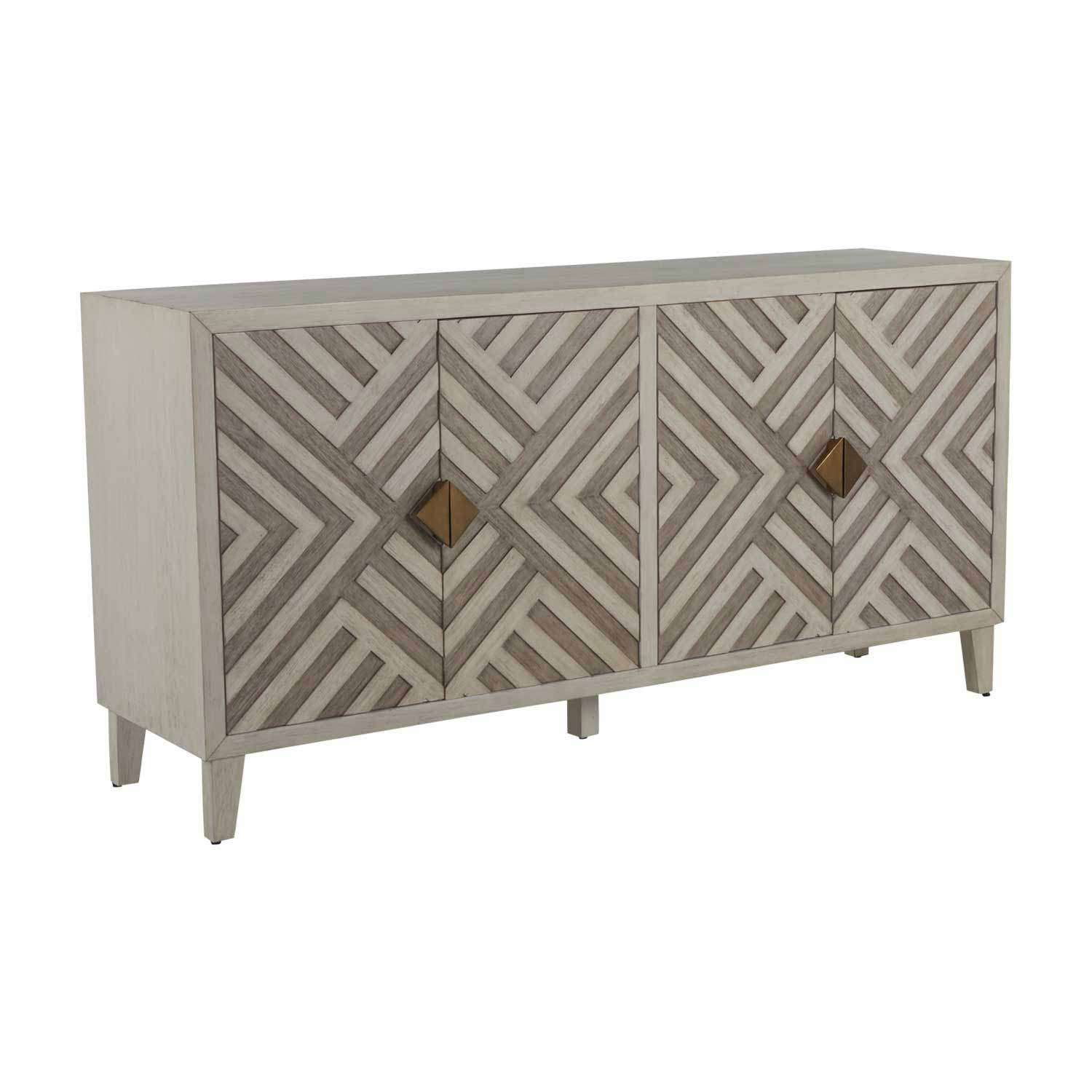 Gabby - SCH-165085 - Cabinet - Molena - Sesame White|Antique Gray|Brushed Bronze