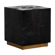 Gabby - SCH-166150 - Side Table - Fenton - Cream Alligator Skin Texture|Brushed Antique Gold