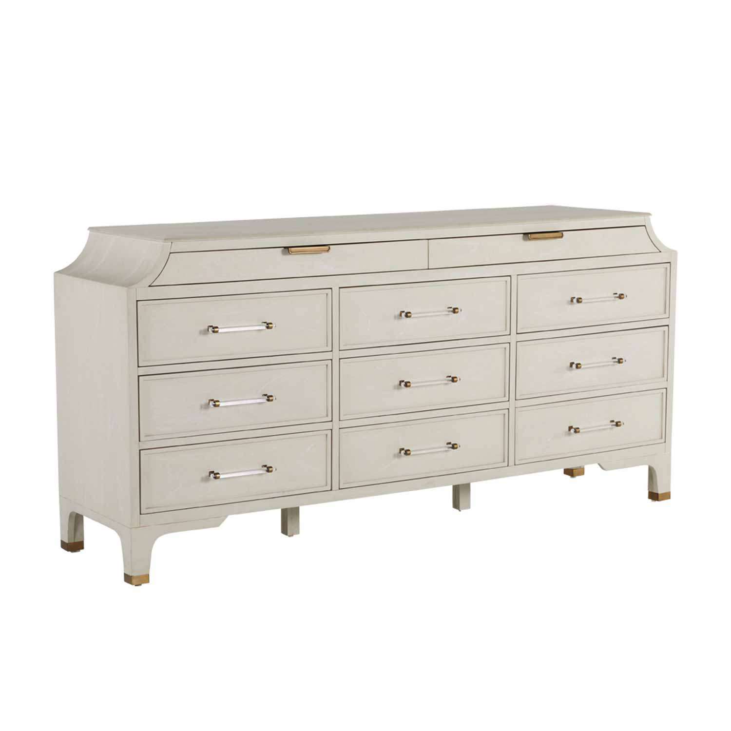 Gabby - SCH-166295 - Dresser - Alexandra - Cerused White|Stained Brass|Light Gray Painted