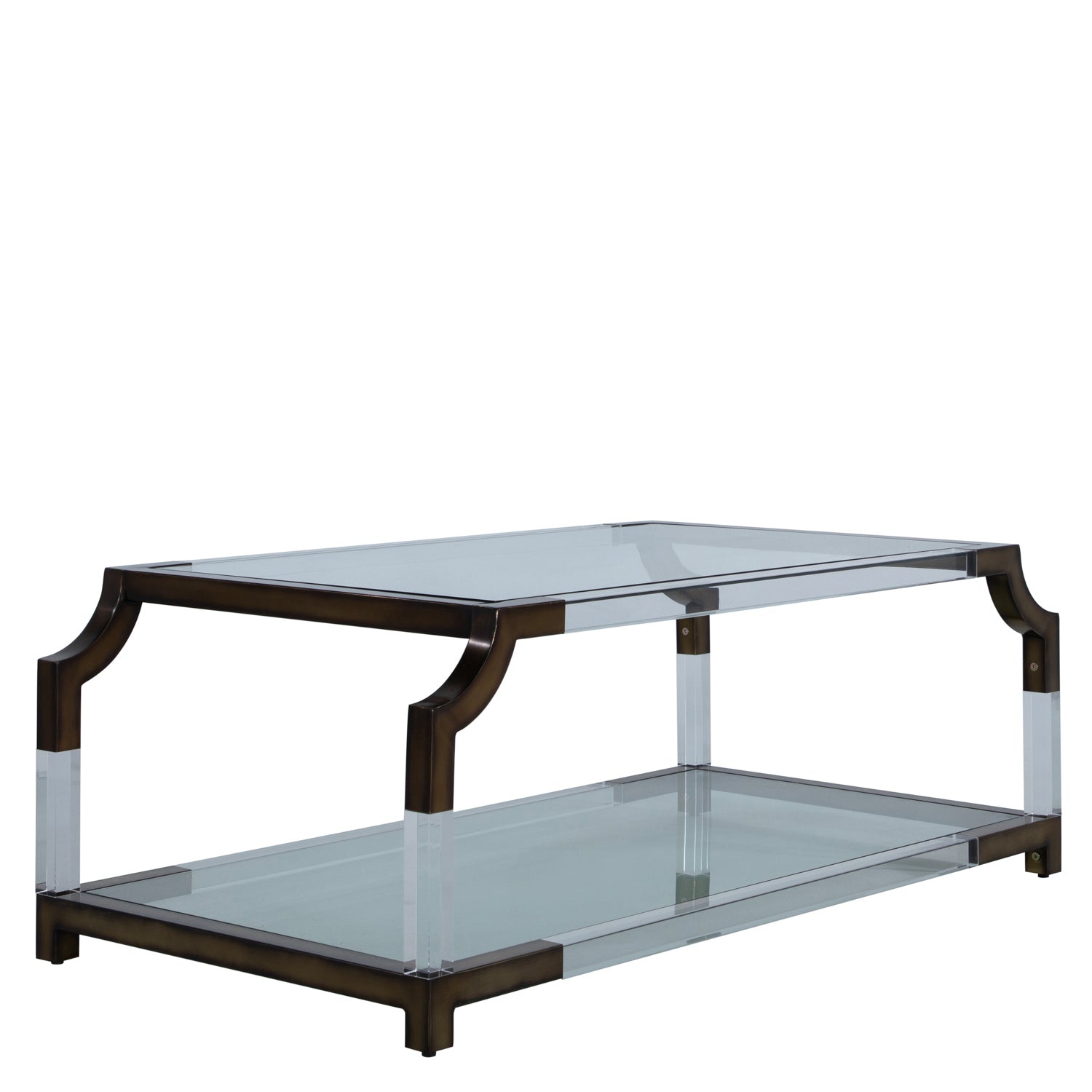 Gabby - SCH-167040 - Coffee Table - Kensley - Tempered Glass|Mountain Brass